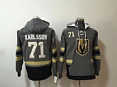 Vegas Golden Knights 71 William Karlsson Gray All Stitched Hooded Sweatshirt,baseball caps,new era cap wholesale,wholesale hats